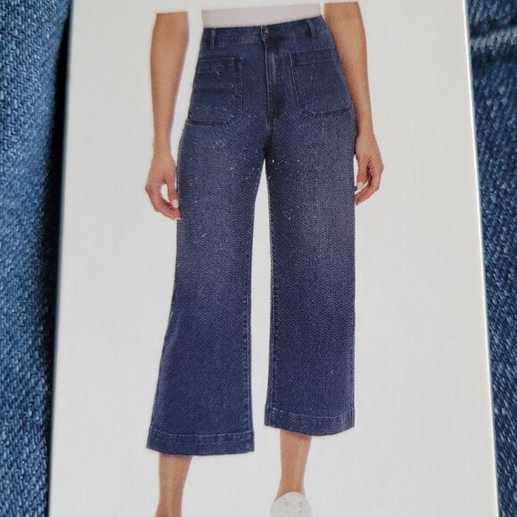 Jessica Simpson Jeans Women's 16 Blue Denim High Rise Cropped Wide Leg NWT - Picture 7 of 7